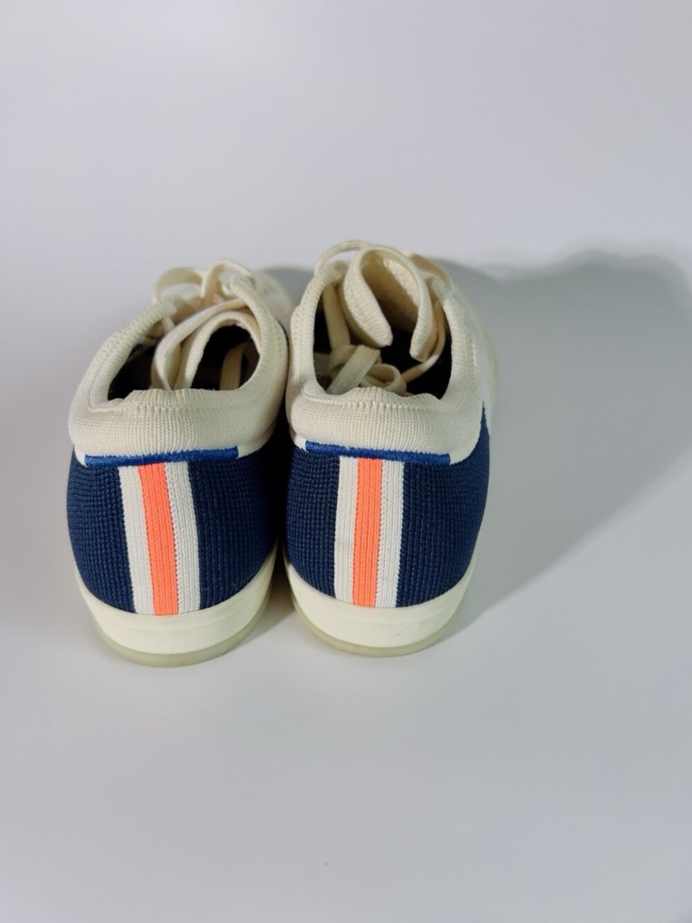 Rothy’s Women’s Knit Lace Up Sneakers Blue White Size 7 Comfort Shoes No Box - Picture 11 of 11